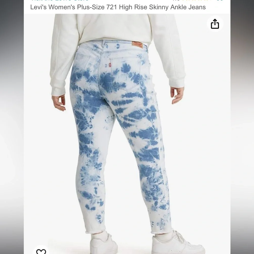Levi's Tie Dye 721 High Rise SKinny Ankle Raw Hem‎ sz 33